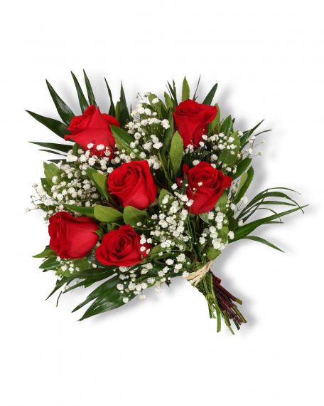Ramo de 6 rosas rojas 1