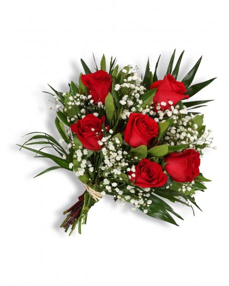 Ramo de 6 rosas rojas 2