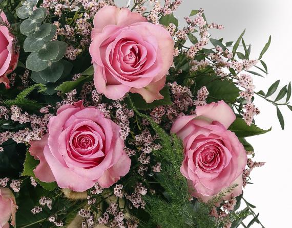 bouquet de 6 rosas rosas detalle 3