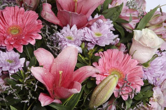 Centro rosado de flor silvestre premium 3