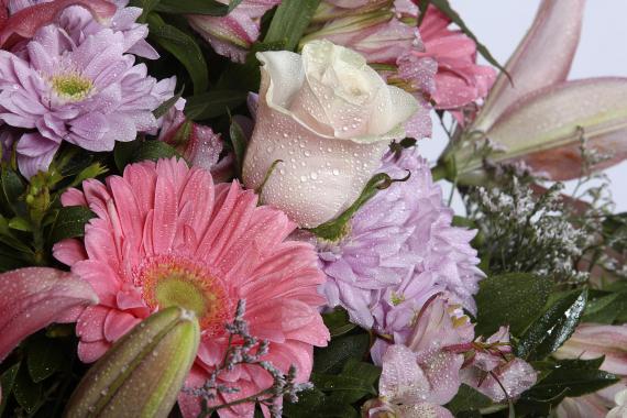 Centro rosado de flor silvestre premium 1