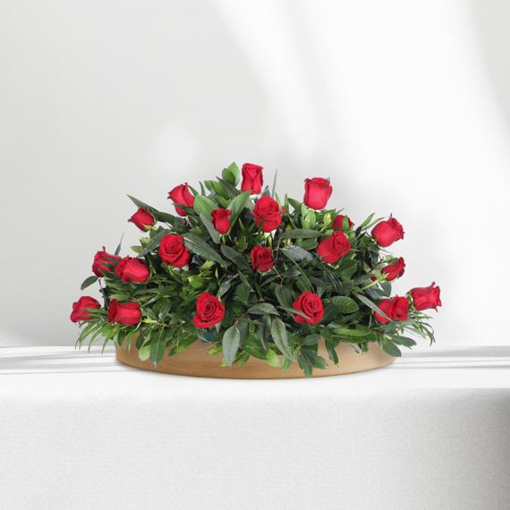 Centro de 20 rosas rojas