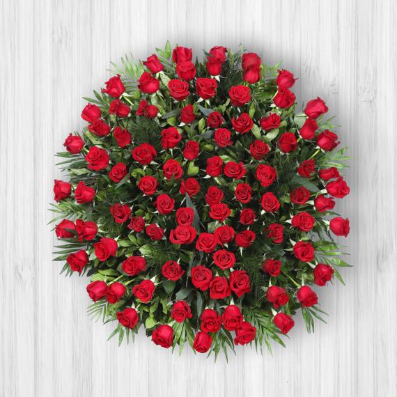 Medallón de rosas rojas