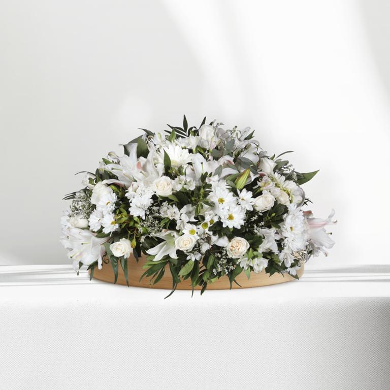 Centro blanco de flor silvestre base