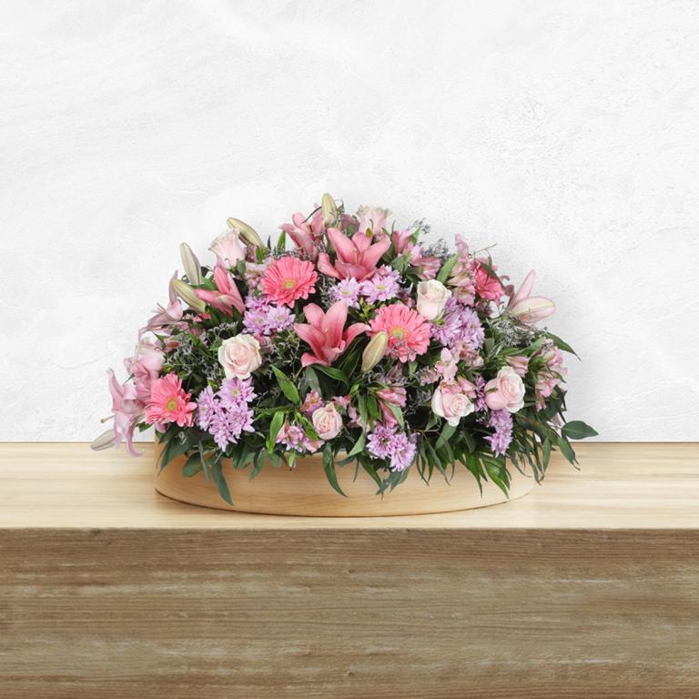 Centro rosado de flor silvestre base