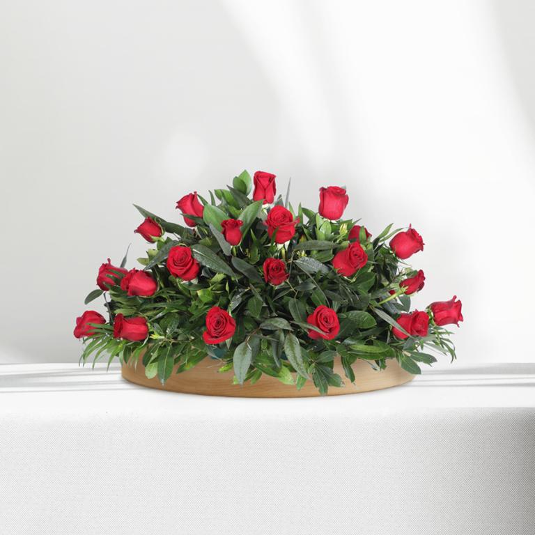 Centro de 20 rosas rojas