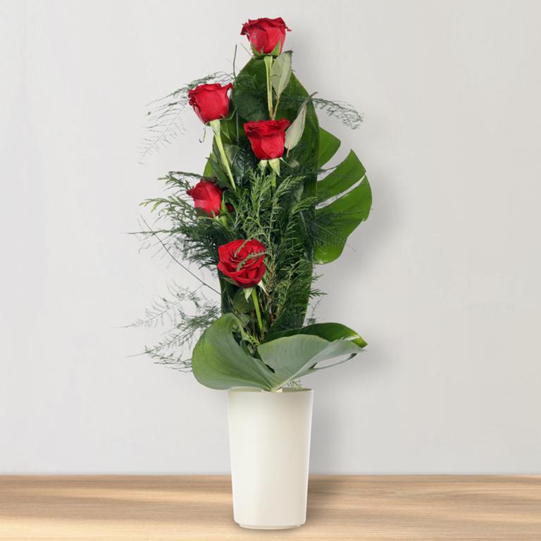 Ramo de 5 rosas rojas