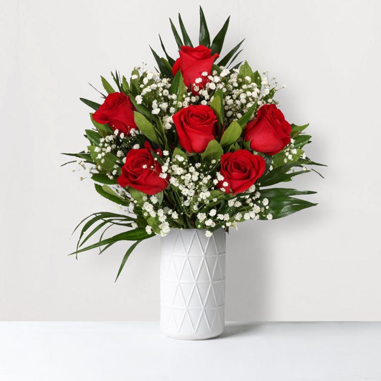 Ramo de 6 rosas rojas